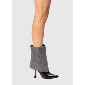 Chic Black and Gray Women's Heeled Boots